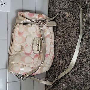 Coach. medium size. Cream and pink